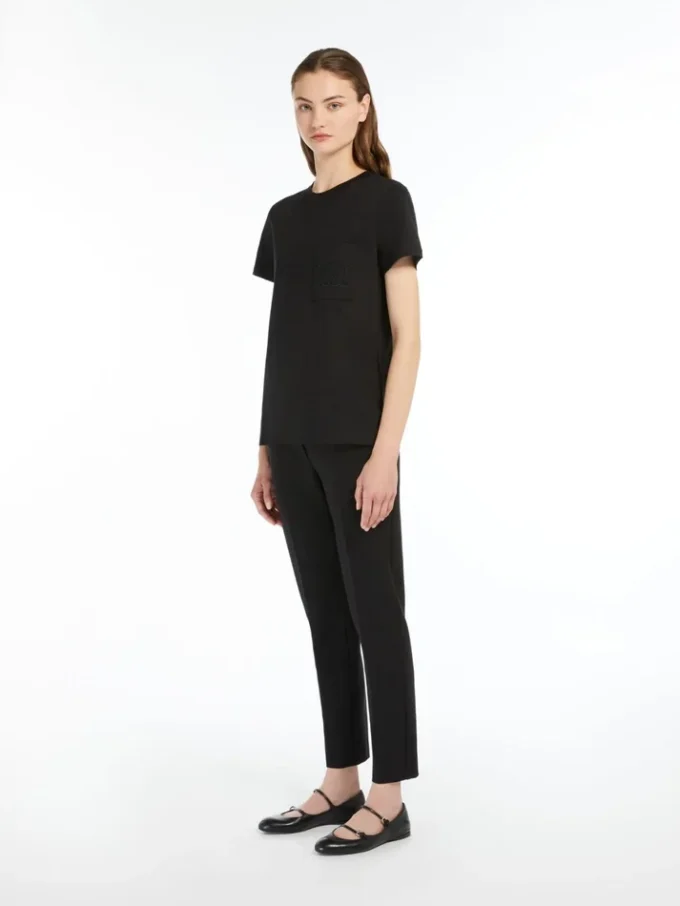 T-Shirt aus Baumwolljersey, schwarz