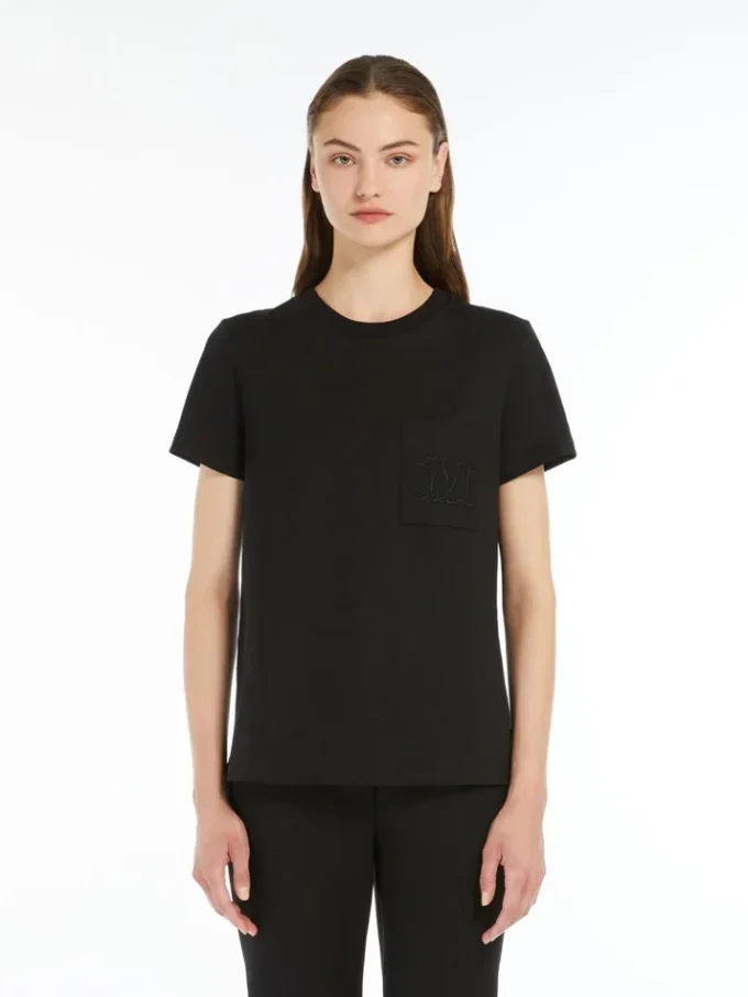 T-Shirt aus Baumwolljersey, schwarz