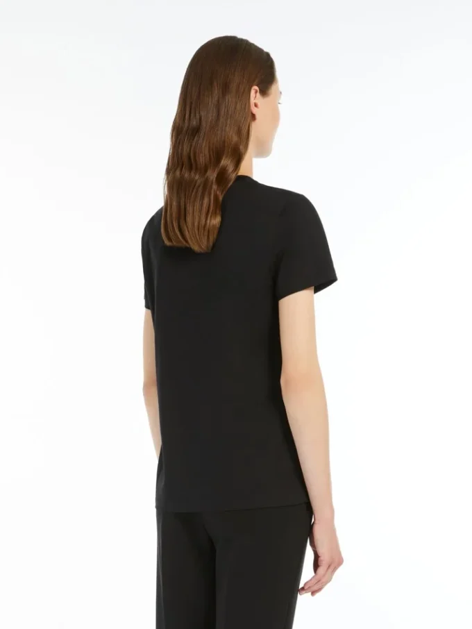 T-Shirt aus Baumwolljersey, schwarz