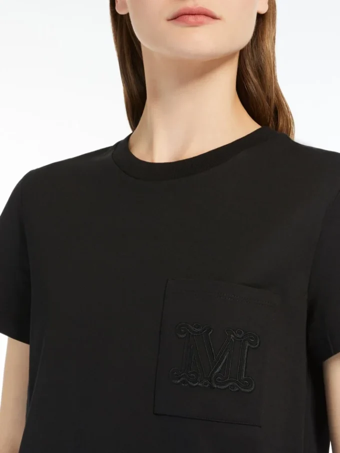 T-Shirt aus Baumwolljersey, schwarz