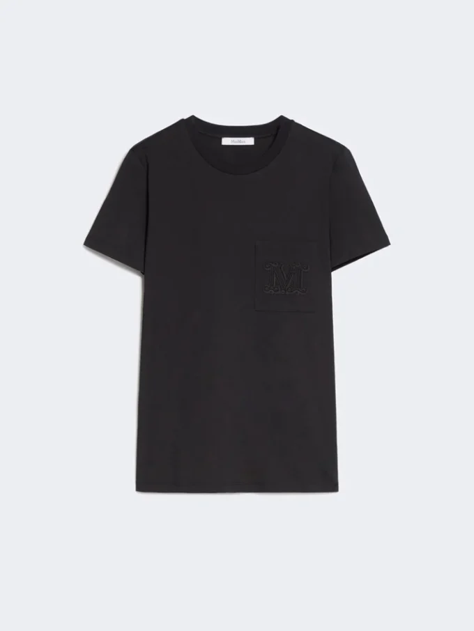 T-Shirt aus Baumwolljersey, schwarz