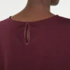 T-Shirt aus Satin und Jersey, bordeauxrot T-Shirt aus Satin und Jersey, bordeauxrot