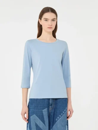 T-Shirt aus Stretch-Baumwolle, hellblau