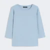 T-Shirt aus Stretch-Baumwolle, hellblau T-Shirt aus Stretch-Baumwolle, hellblau
