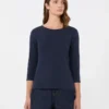 T-Shirt aus Stretch-Baumwolle, marineblau T-Shirt aus Stretch-Baumwolle, marineblau