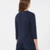 T-Shirt aus Stretch-Baumwolle, marineblau T-Shirt aus Stretch-Baumwolle, marineblau