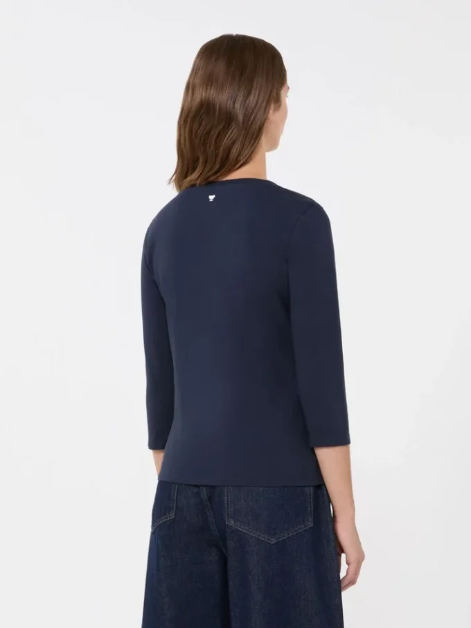T-Shirt aus Stretch-Baumwolle, marineblau T-Shirt aus Stretch-Baumwolle, marineblau