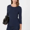 T-Shirt aus Stretch-Baumwolle, marineblau T-Shirt aus Stretch-Baumwolle, marineblau