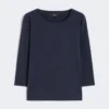 T-Shirt aus Stretch-Baumwolle, marineblau T-Shirt aus Stretch-Baumwolle, marineblau