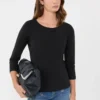 T-Shirt aus Stretch-Baumwolle, schwarz T-Shirt aus Stretch-Baumwolle, schwarz