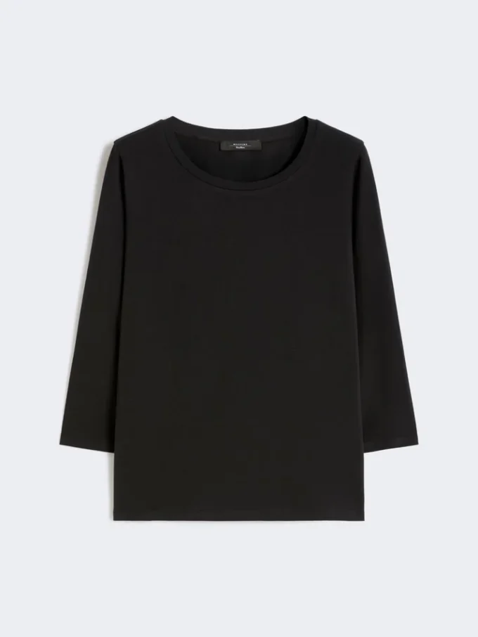 T-Shirt aus Stretch-Baumwolle, schwarz T-Shirt aus Stretch-Baumwolle, schwarz