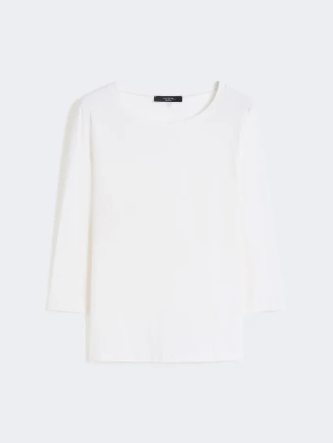 T-Shirt aus Stretch-Baumwolle, weiß T-Shirt aus Stretch-Baumwolle, weiß