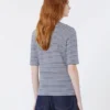 T-Shirt aus Stretch-Leinenjersey mit V-Ausschnitt, ultramarinblau T-Shirt aus Stretch-Leinenjersey mit V-Ausschnitt, ultramarinblau