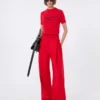 T-Shirt aus Woll- und Kaschmirstrick, rot T-Shirt aus Woll- und Kaschmirstrick, rot