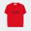 T-Shirt aus Woll- und Kaschmirstrick, rot T-Shirt aus Woll- und Kaschmirstrick, rot