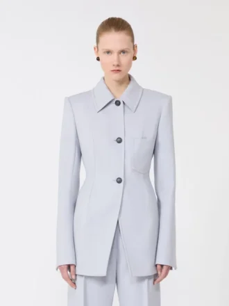 Taillierte Gabardine-Hemdjacke, mittelgrau