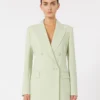 Taillierter Blazer aus Wollkrepp, grün