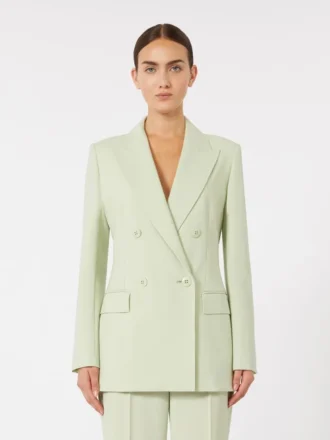 Taillierter Blazer aus Wollkrepp, grün