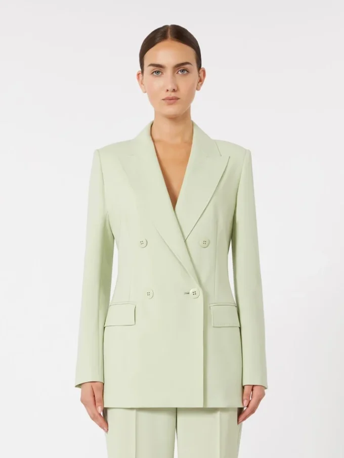 Taillierter Blazer aus Wollkrepp, grün