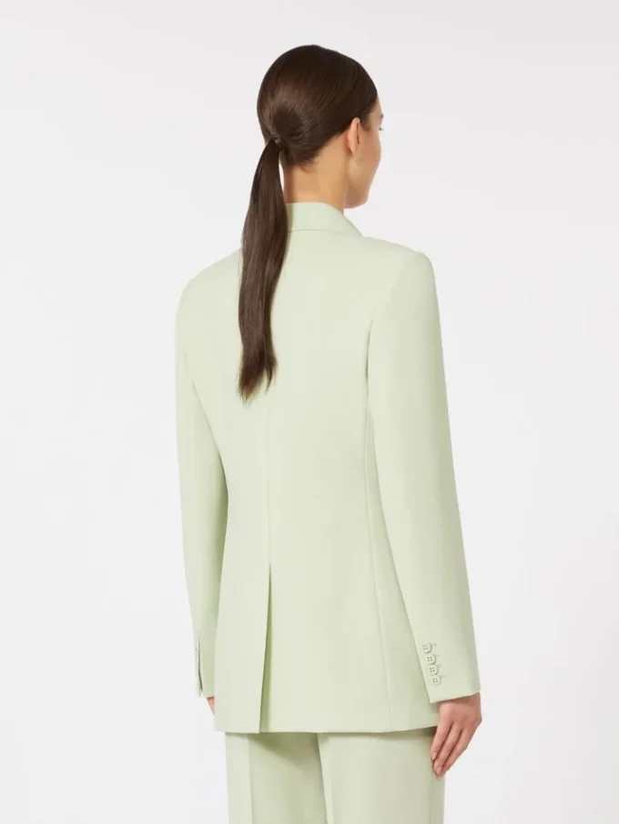 Taillierter Blazer aus Wollkrepp, grün
