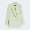 Taillierter Blazer aus Wollkrepp, grün