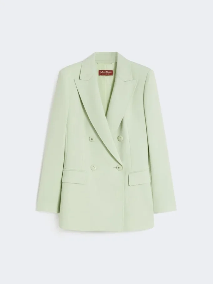 Taillierter Blazer aus Wollkrepp, grün