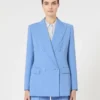 Taillierter Blazer aus Wollkrepp, hellblau Taillierter Blazer aus Wollkrepp, hellblau
