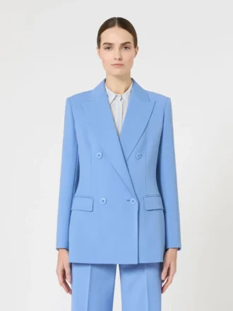 Taillierter Blazer aus Wollkrepp, hellblau Taillierter Blazer aus Wollkrepp, hellblau