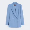 Taillierter Blazer aus Wollkrepp, hellblau Taillierter Blazer aus Wollkrepp, hellblau