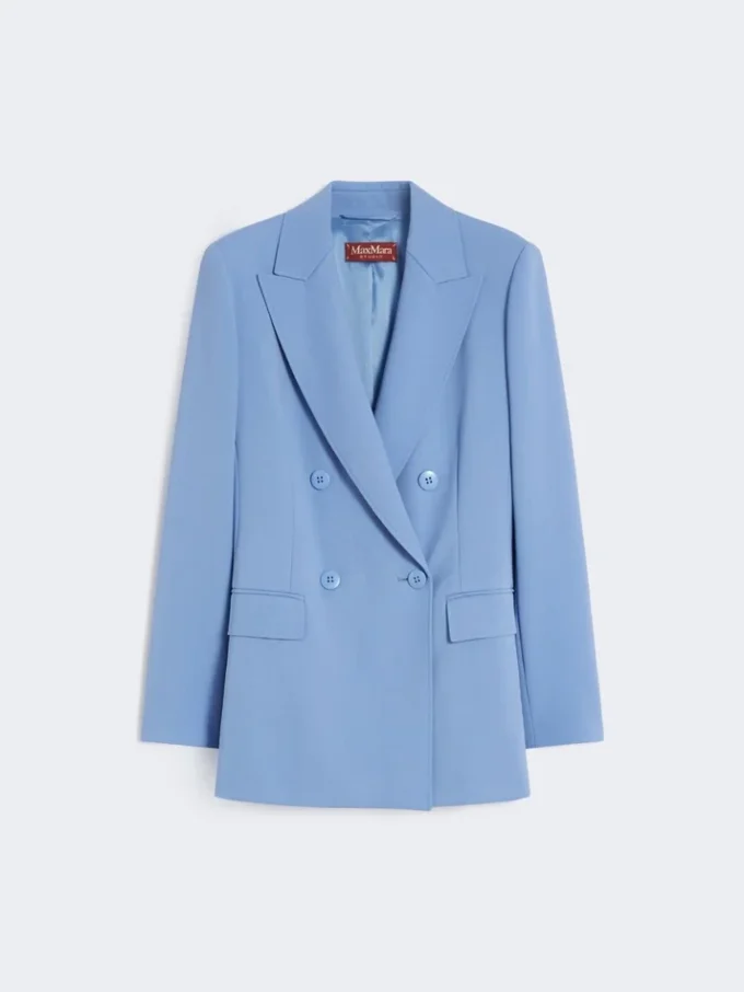 Taillierter Blazer aus Wollkrepp, hellblau Taillierter Blazer aus Wollkrepp, hellblau