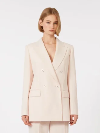 Taillierter Blazer aus Wollkrepp, rosa Taillierter Blazer aus Wollkrepp, rosa