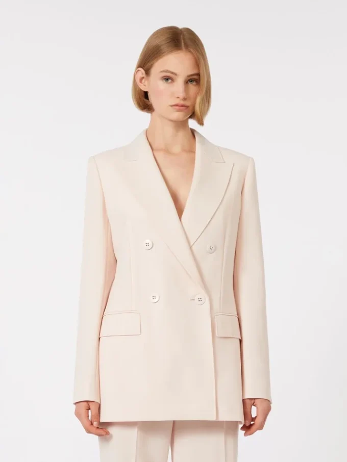 Taillierter Blazer aus Wollkrepp, rosa Taillierter Blazer aus Wollkrepp, rosa