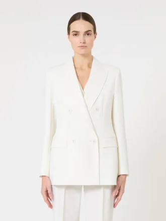 Taillierter Blazer aus Wollkrepp, weiß Taillierter Blazer aus Wollkrepp, weiß