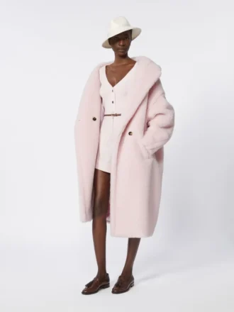 Teddy Bear Icon Coat aus Alpaka und Wolle, rosa