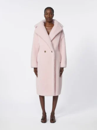 Teddy Bear Icon Coat aus Alpaka und Wolle, rosa