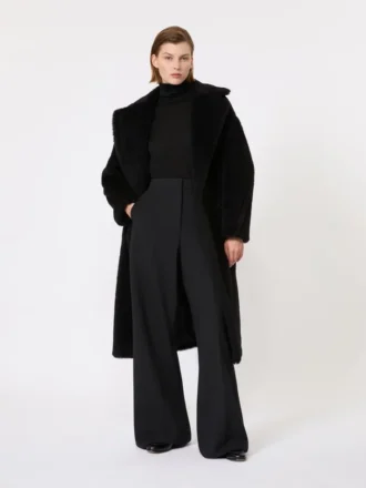 Teddy Bear Icon Coat aus Alpaka und Wolle, schwarz