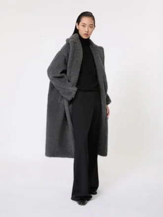 Teddy Bear Icon Coat aus Wolle und Alpaka, mittelgrau