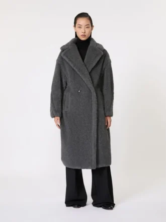 Teddy Bear Icon Coat aus Wolle und Alpaka, mittelgrau