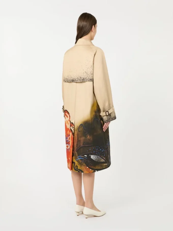 Trenchcoat aus gemustertem, wasserabweisendem Gabardine, Skin Orient Trenchcoat aus gemustertem, wasserabweisendem Gabardine, Skin Orient