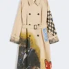 Trenchcoat aus gemustertem, wasserabweisendem Gabardine, Skin Orient Trenchcoat aus gemustertem, wasserabweisendem Gabardine, Skin Orient