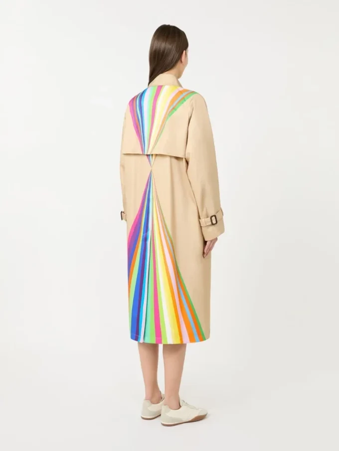 Trenchcoat aus wasserabweisender Baumwolle mit Regenbogenprint, mehrfarbig Trenchcoat aus wasserabweisender Baumwolle mit Regenbogenprint, mehrfarbig