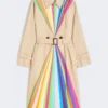 Trenchcoat aus wasserabweisender Baumwolle mit Regenbogenprint, mehrfarbig Trenchcoat aus wasserabweisender Baumwolle mit Regenbogenprint, mehrfarbig