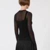 Trompe-l’œil-Pullover aus Viskose, schwarz Trompe-l’œil-Pullover aus Viskose, schwarz