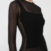 Trompe-l’œil-Pullover aus Viskose, schwarz Trompe-l’œil-Pullover aus Viskose, schwarz