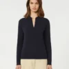 Viskose-Rollkragenpullover, marineblau Viskose-Rollkragenpullover, marineblau