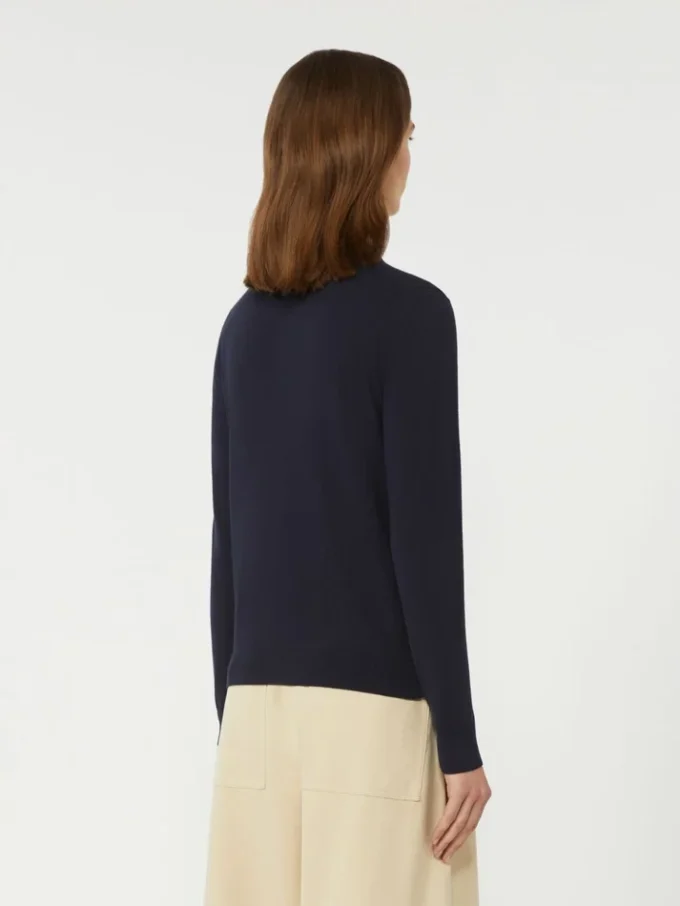 Viskose-Rollkragenpullover, marineblau Viskose-Rollkragenpullover, marineblau