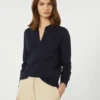 Viskose-Rollkragenpullover, marineblau Viskose-Rollkragenpullover, marineblau