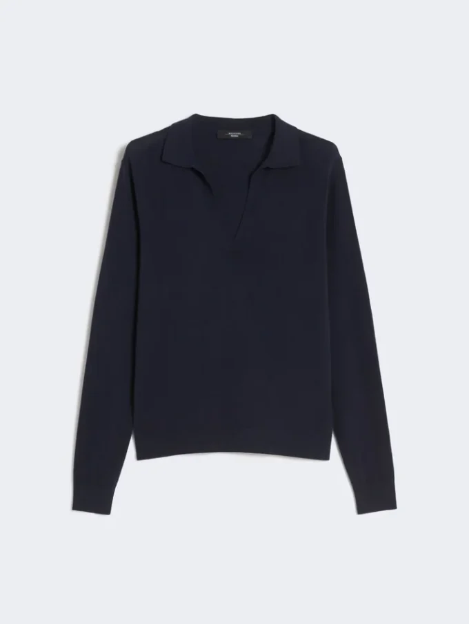 Viskose-Rollkragenpullover, marineblau Viskose-Rollkragenpullover, marineblau
