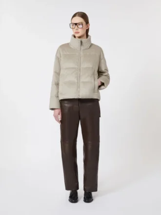 Wasserabweisende Canvas- und Kamelhaardunjacke, sandfarben