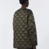 Wasserabweisende Daunenjacke aus gestepptem Canvas, dunkelgrün Wasserabweisende Daunenjacke aus gestepptem Canvas, dunkelgrün